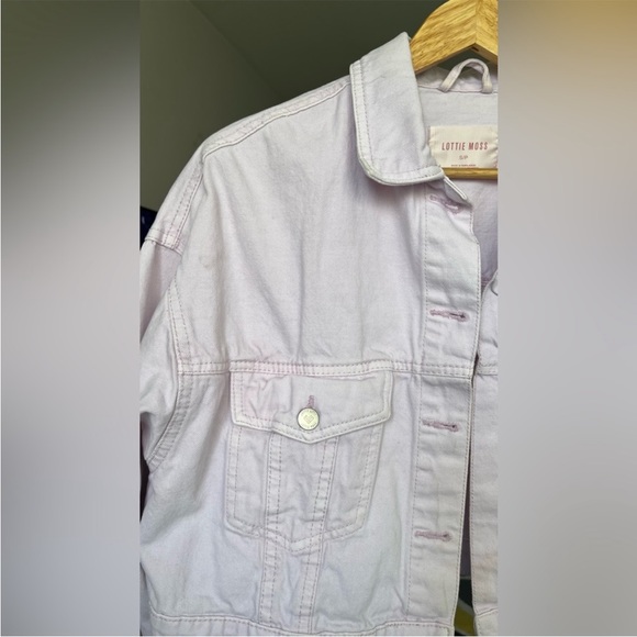 Oversized light purple cropped jeans jacket - Picture 7 of 10